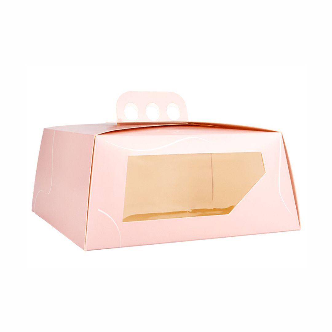 CAJA CARTULINA CHO ESTUCHE IMPRESA ROSA PASTEL CON VISOR (27*27*12CM) *25UNID