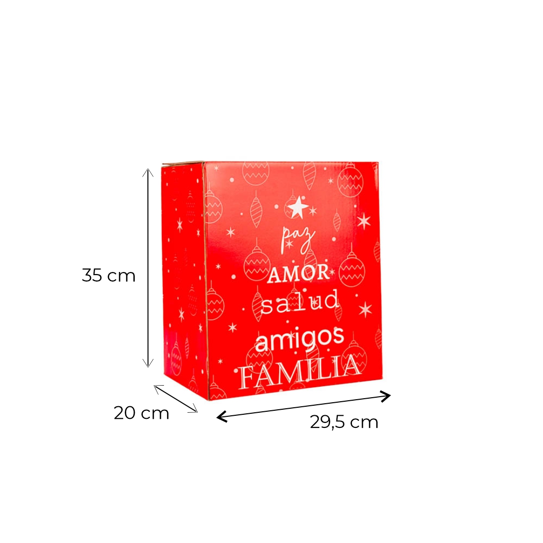 CAJA NAVIDAD PARA LOTE VALIJIN MEDIANO APILABLE CARTON ROJO 29.5*20*35CM *UNID