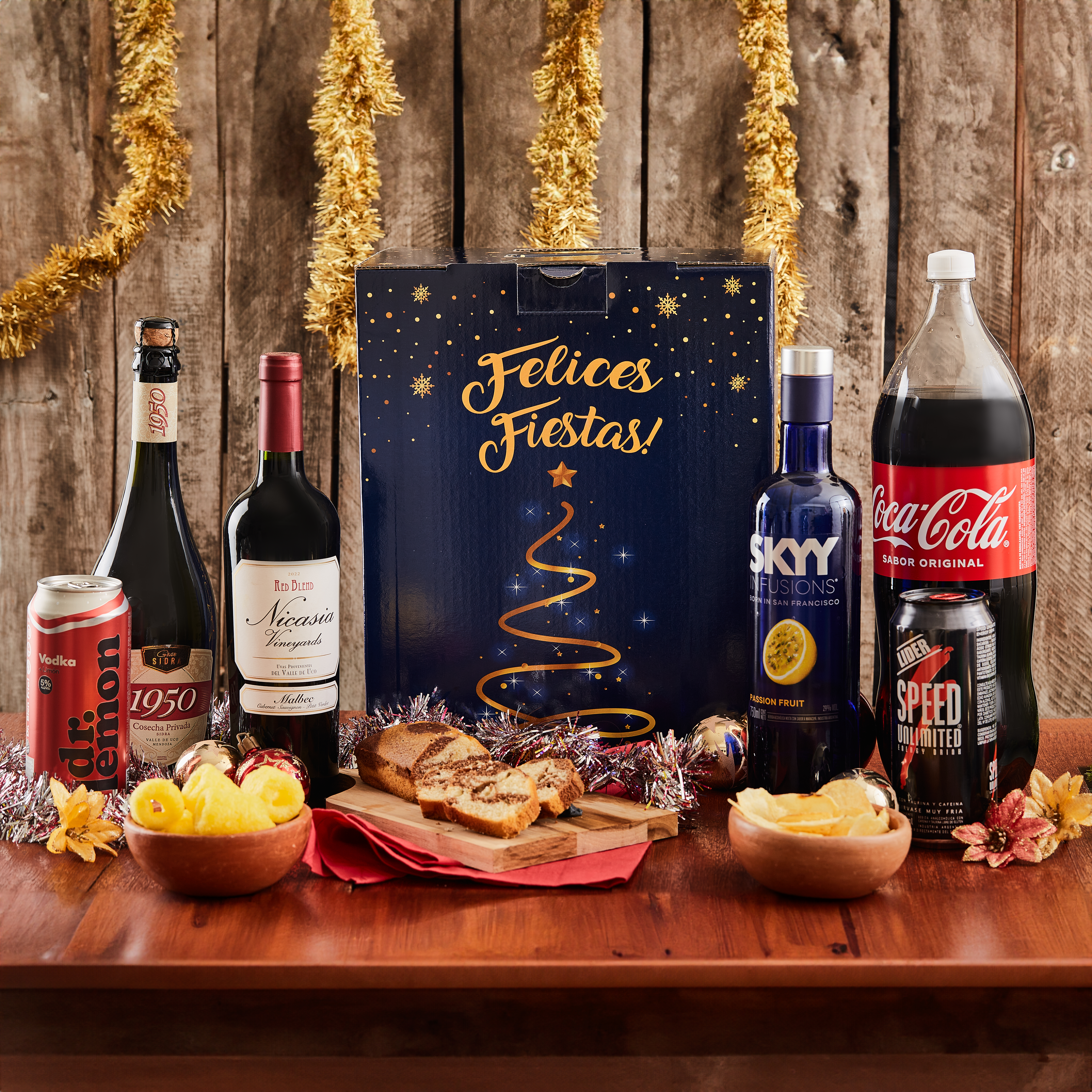 CAJA NAVIDAD PARA LOTE VALIJIN.GRANDE APILABLE CARTON AZUL 28*24*35CM *UNID