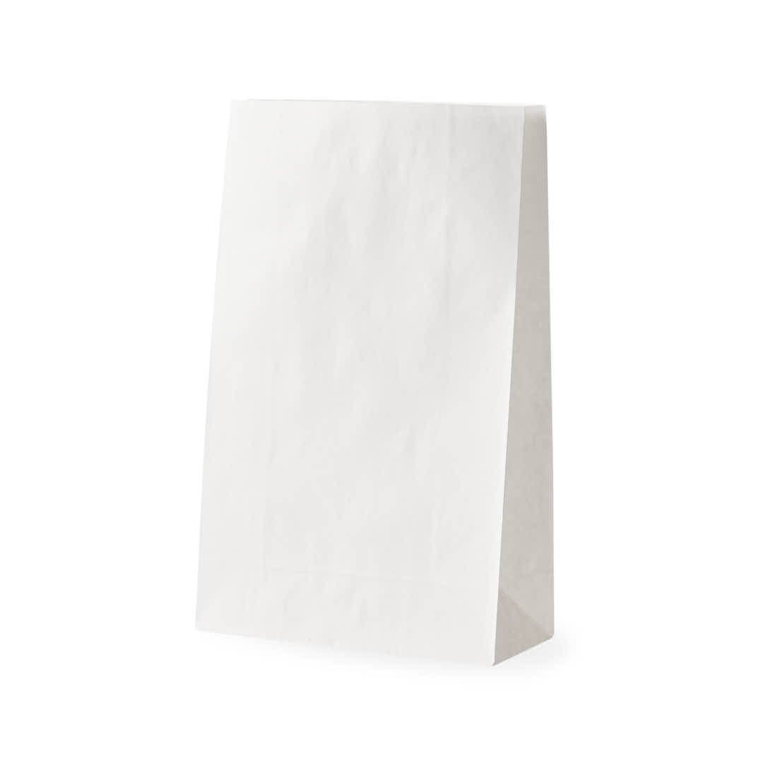 BOLSAS DELIVERY PAPEL BLANCO FONDO CUADRADO Nº7 (26*12*40CM) *50UNID