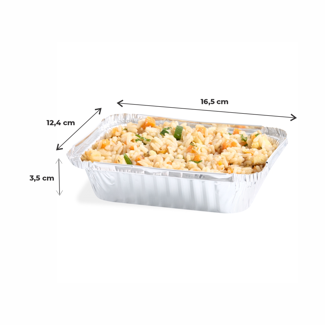 BANDEJA ALUMINIO DARNEL CON TAPA ALUMINIO F-50 (16OZ-500ML) CAJA*100UNID.