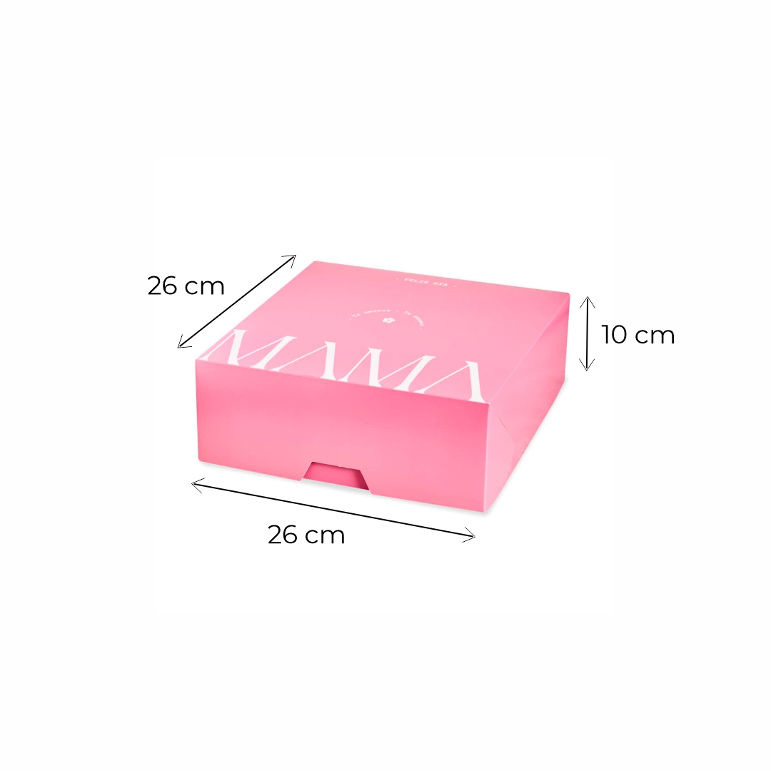 CAJA DIA DE LA MADRE CARTULINA CHO &#039;FELIZ DIA MAMA&#039; (26*26*10CM) *10UNID