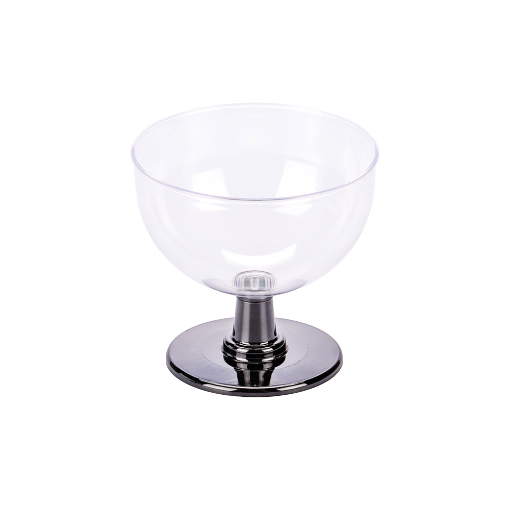 BOYANO COPA RIGIDA.140CC SIDRA CRISTAL Y PIE NEGRO (8.5CM DIAM*8.2CM ALTO) *UNID