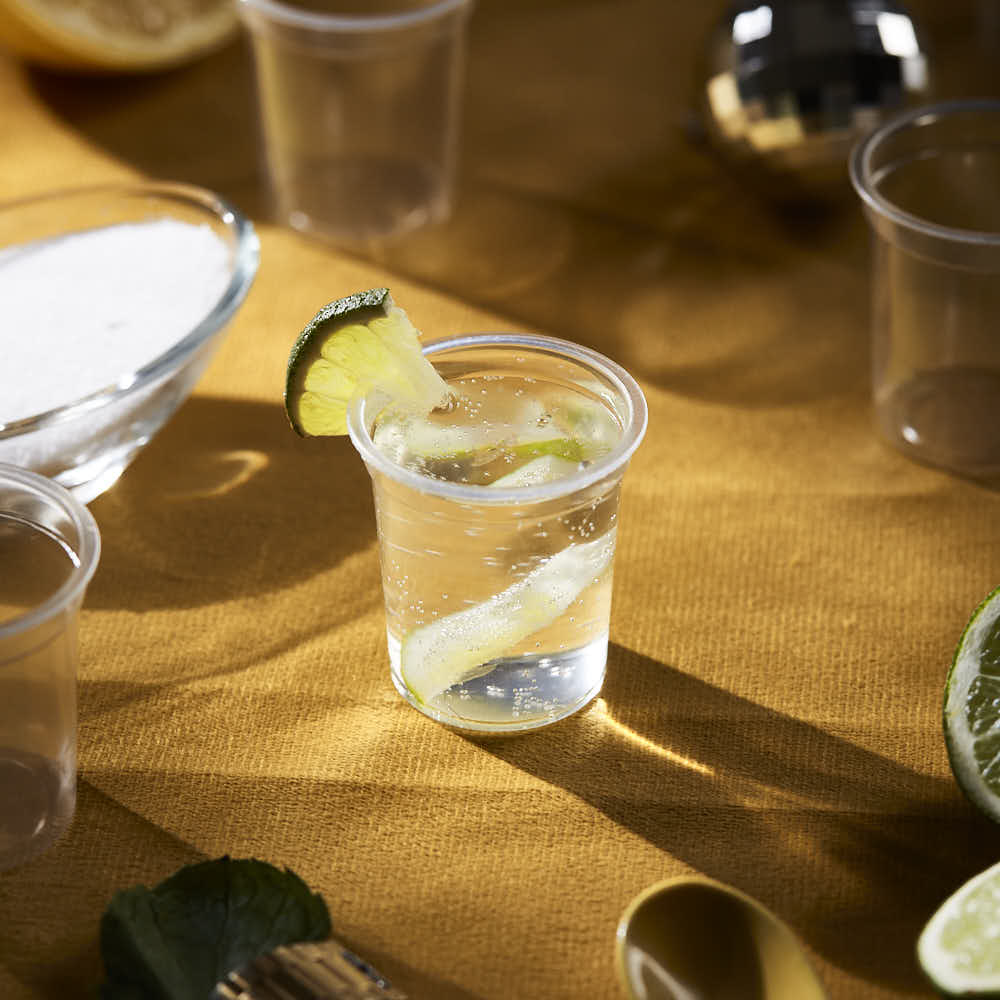 VASO PLASTICO TEQUILA CRISTAL 25CC PLASTIVAS (4CM DIAM.*4.4CM ALTO) *50UNID