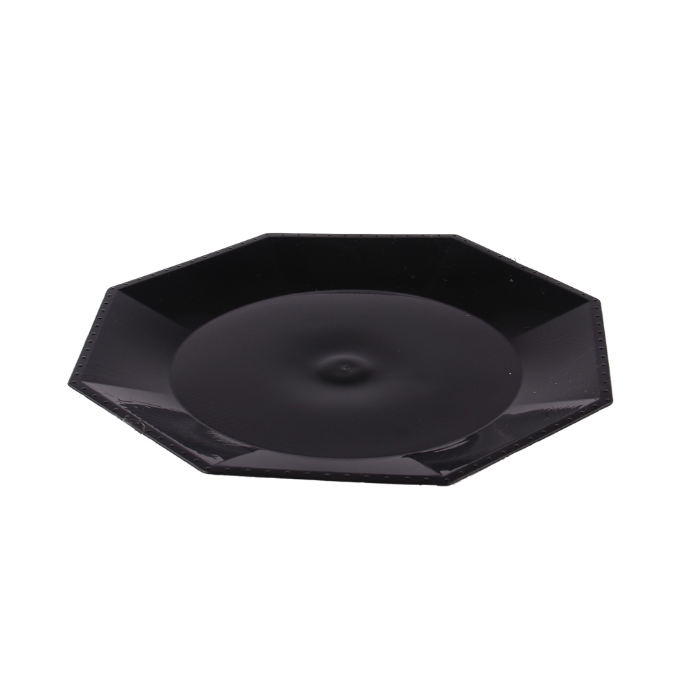 PLATO RIGIDO OCTOGONAL KOVAL 22CM NEGRO *10UNID