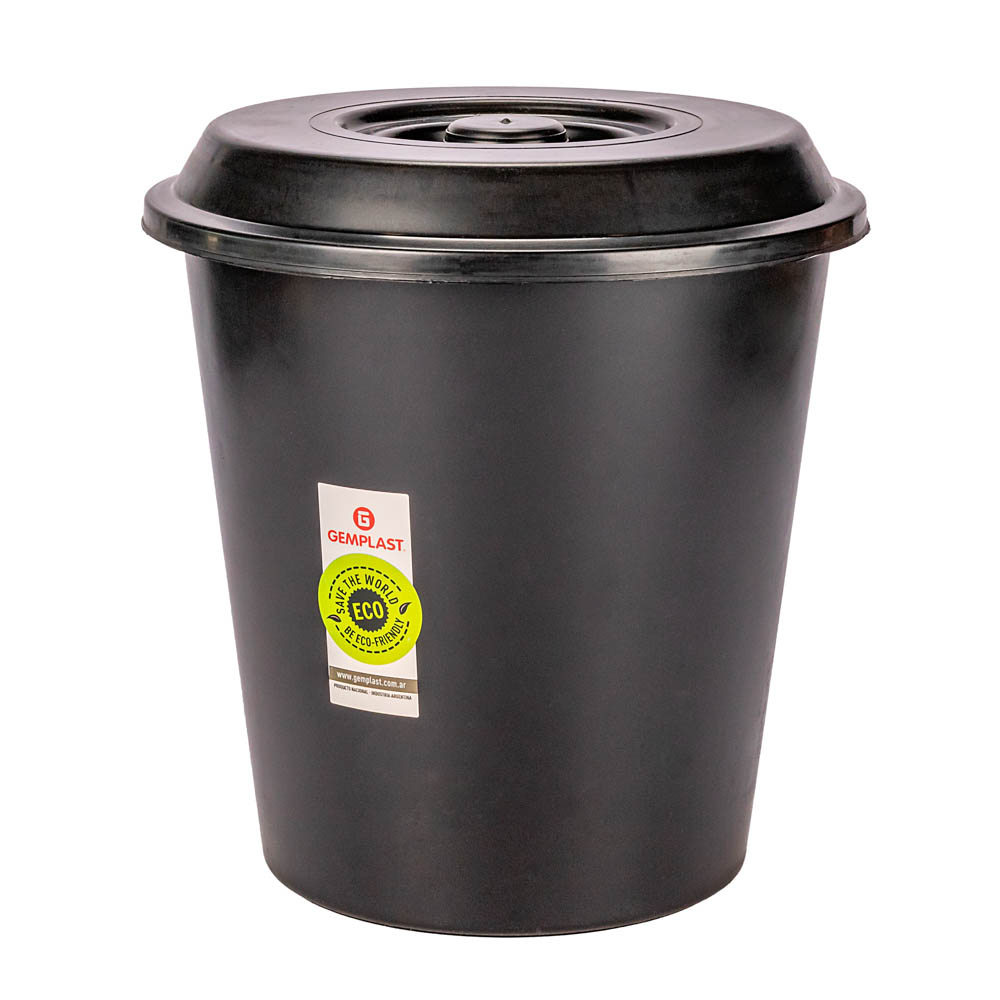 TACHO RESIDUOS GEMPLAST (8LTS) REDONDO CON TAPA *UNID