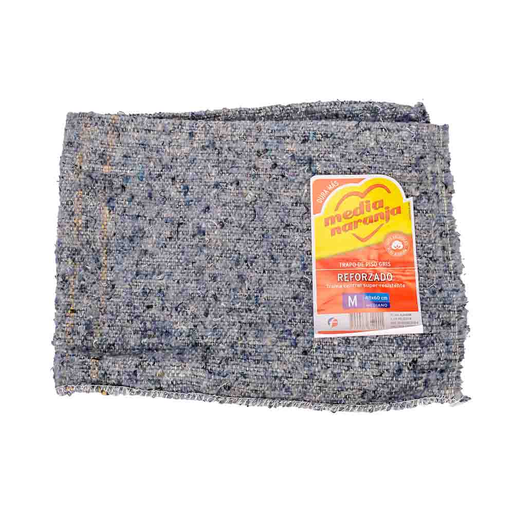 TRAPO PISO MEDIA NARANJA GRIS REFORZADO MEDIANO (48*60CM) *UNID