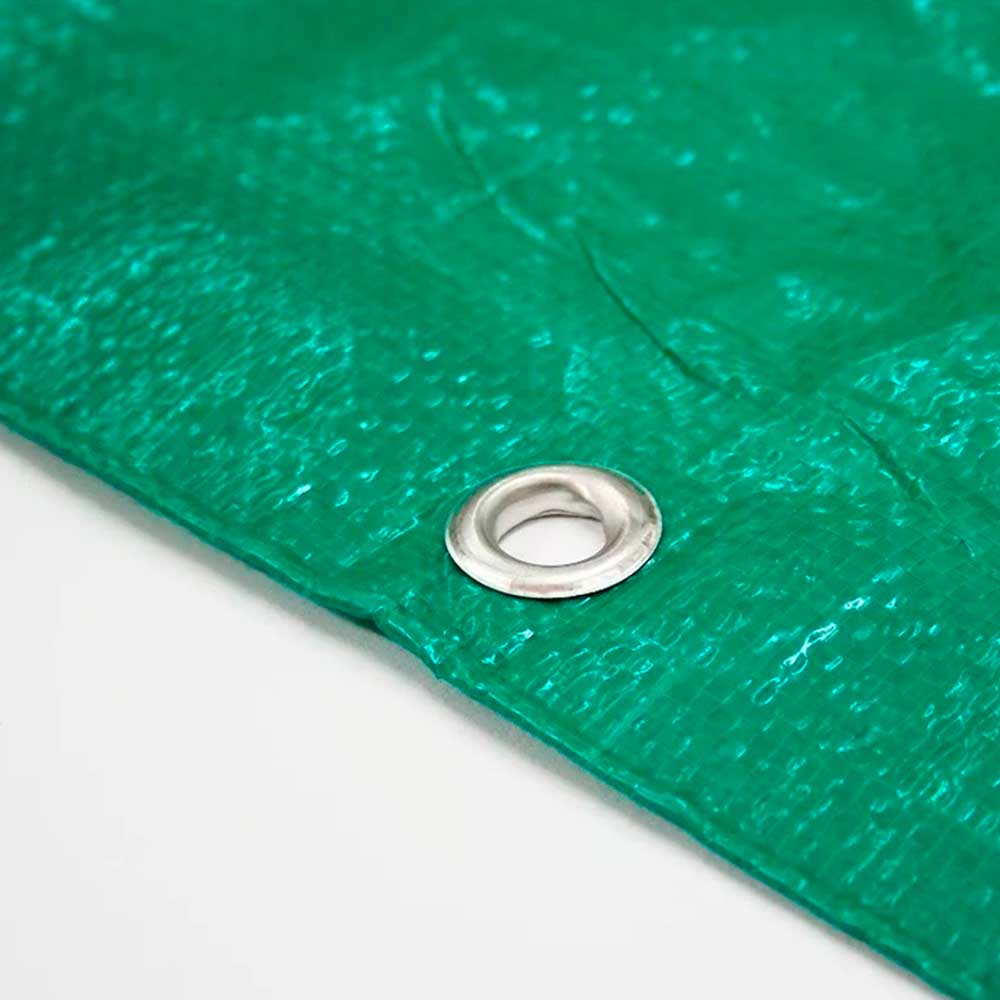 TELA CERCO RAFIA VERDE CON OJAL CADA 80CM 1.85MT ANCHO *MT LINEAL