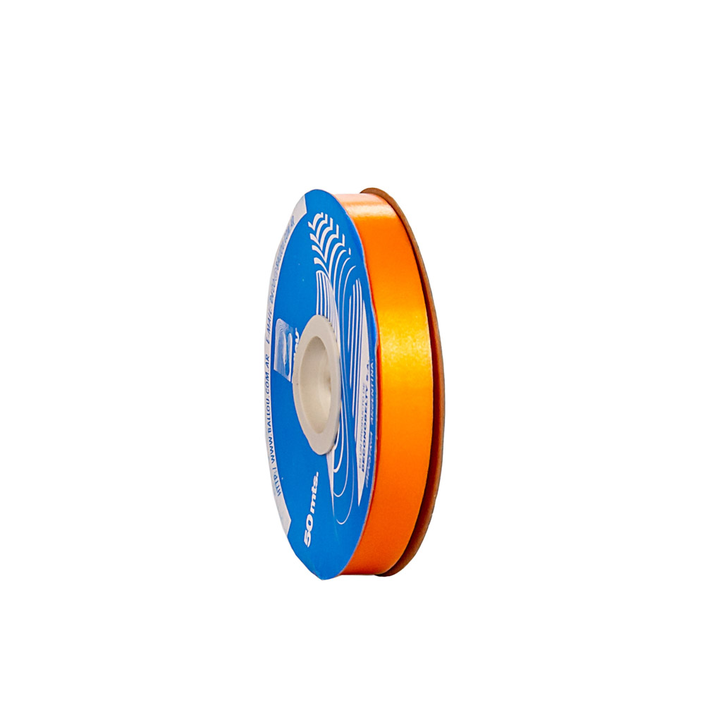 CINTA MOÑOS LISA 12MM ROLLO NARANJA *50MTS