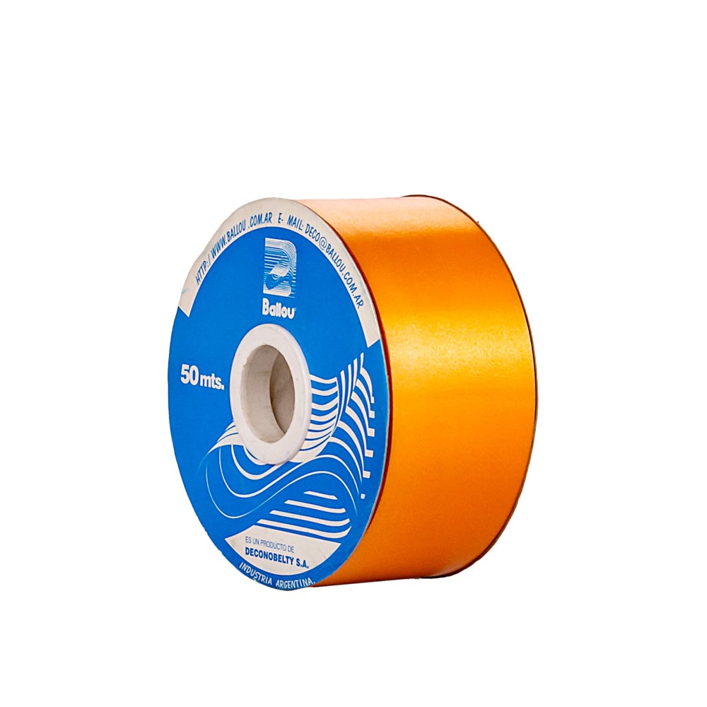 CINTA MOÑOS LISA 40MM ROLLO NARANJA *50MTS