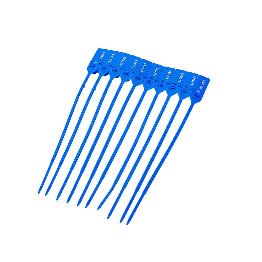 PRECINTOS NUMERADOS 29CM PLASTICOS AZUL TAC SEAL *100UNID