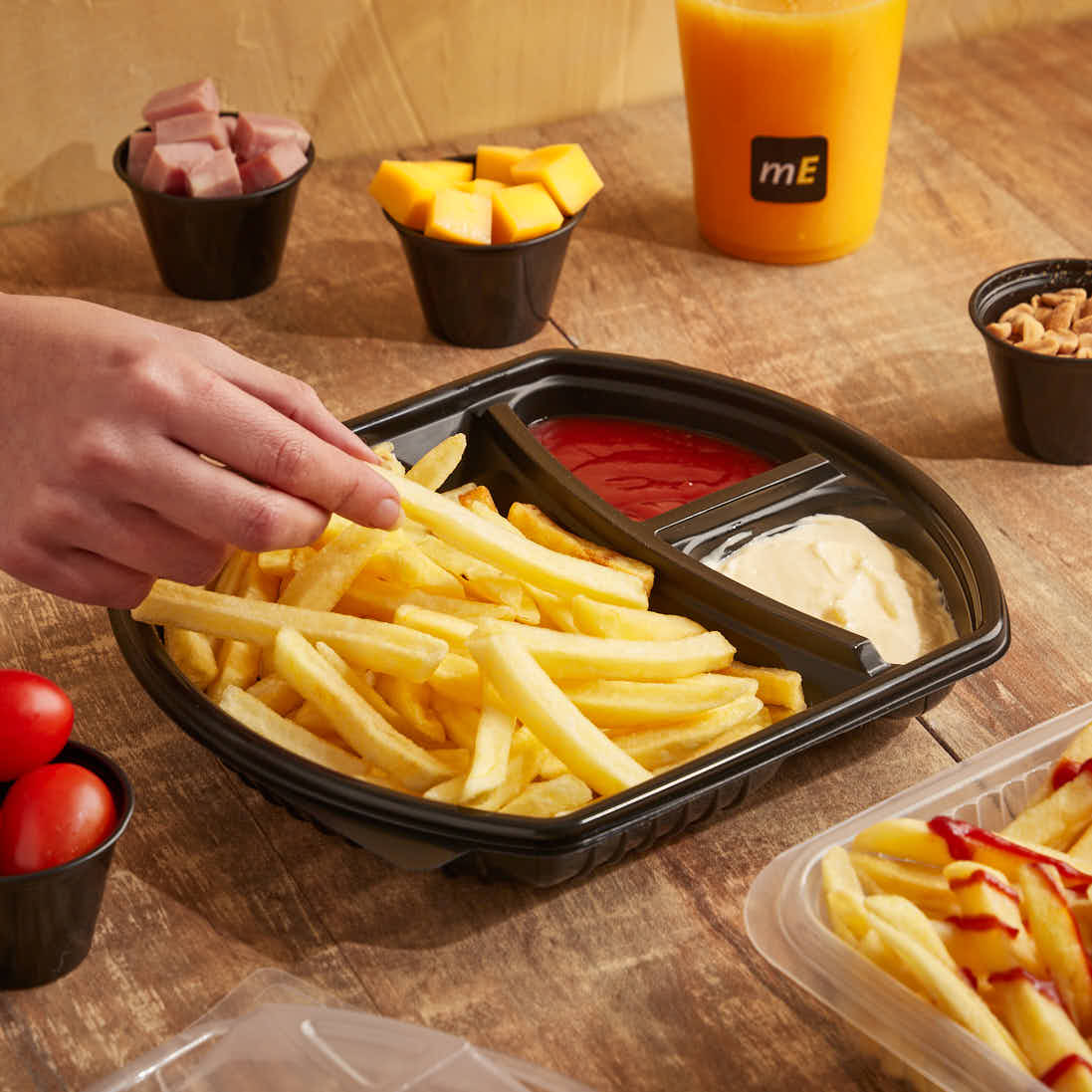 BANDEJA MICRO COTNYL NEGRA C/3 CAVIDADES (20*22*3CM) (CAT3 NE) *50UNID