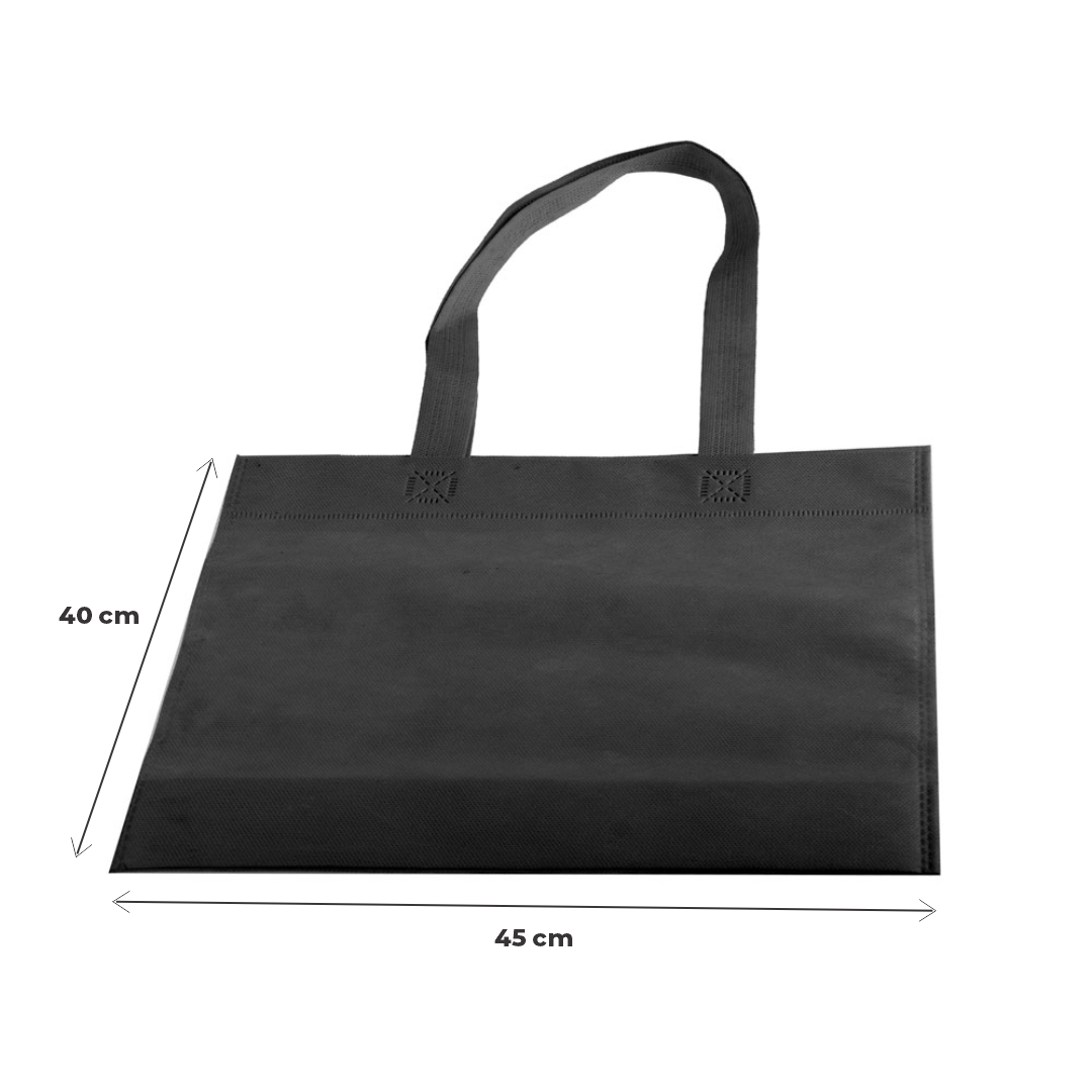mEP BOLSA FRISELINA PERSONALIZADA ASA LARGA NEGRA 45*40CM X UNIDAD