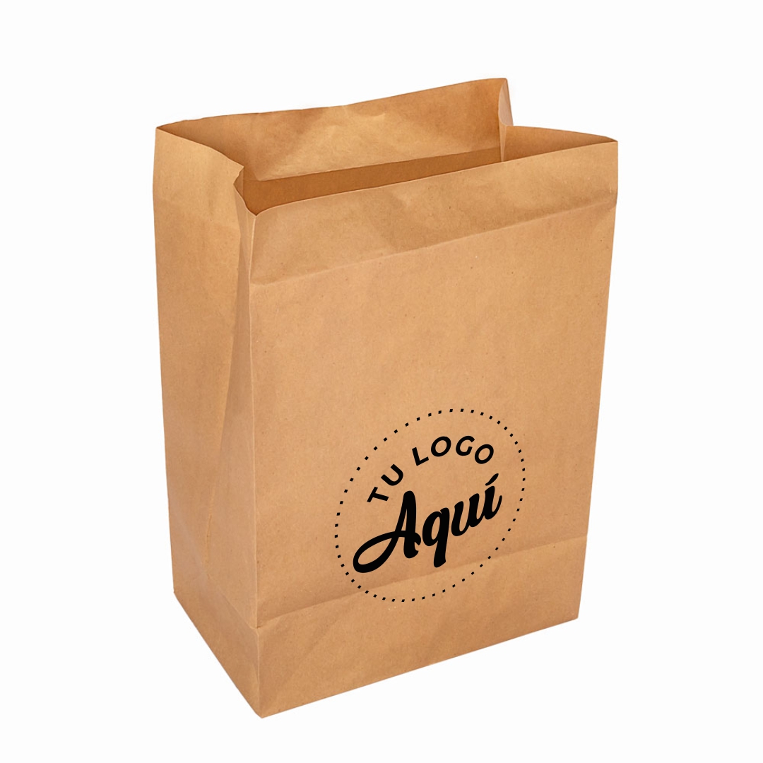 mEP BOLSA DELIVERY PAPEL KRAFT PERSONALIZADA FONDO CUADRADO Nº5 (20*8.5*30CM) X UNIDAD