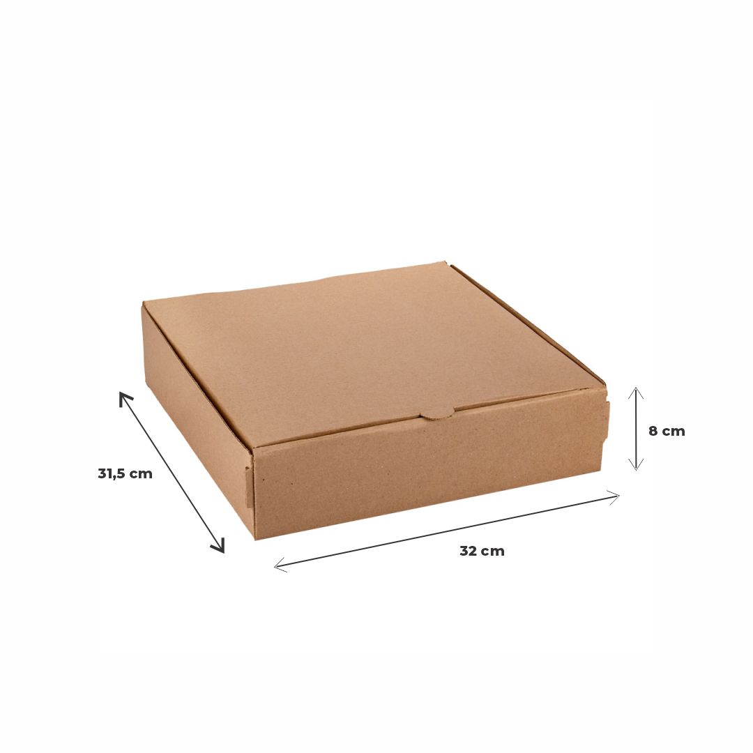 CAJA PIZZA MICRO MARRON/MARRON.DOBLE PIZZA (31.5*32*8CM) *100UNID