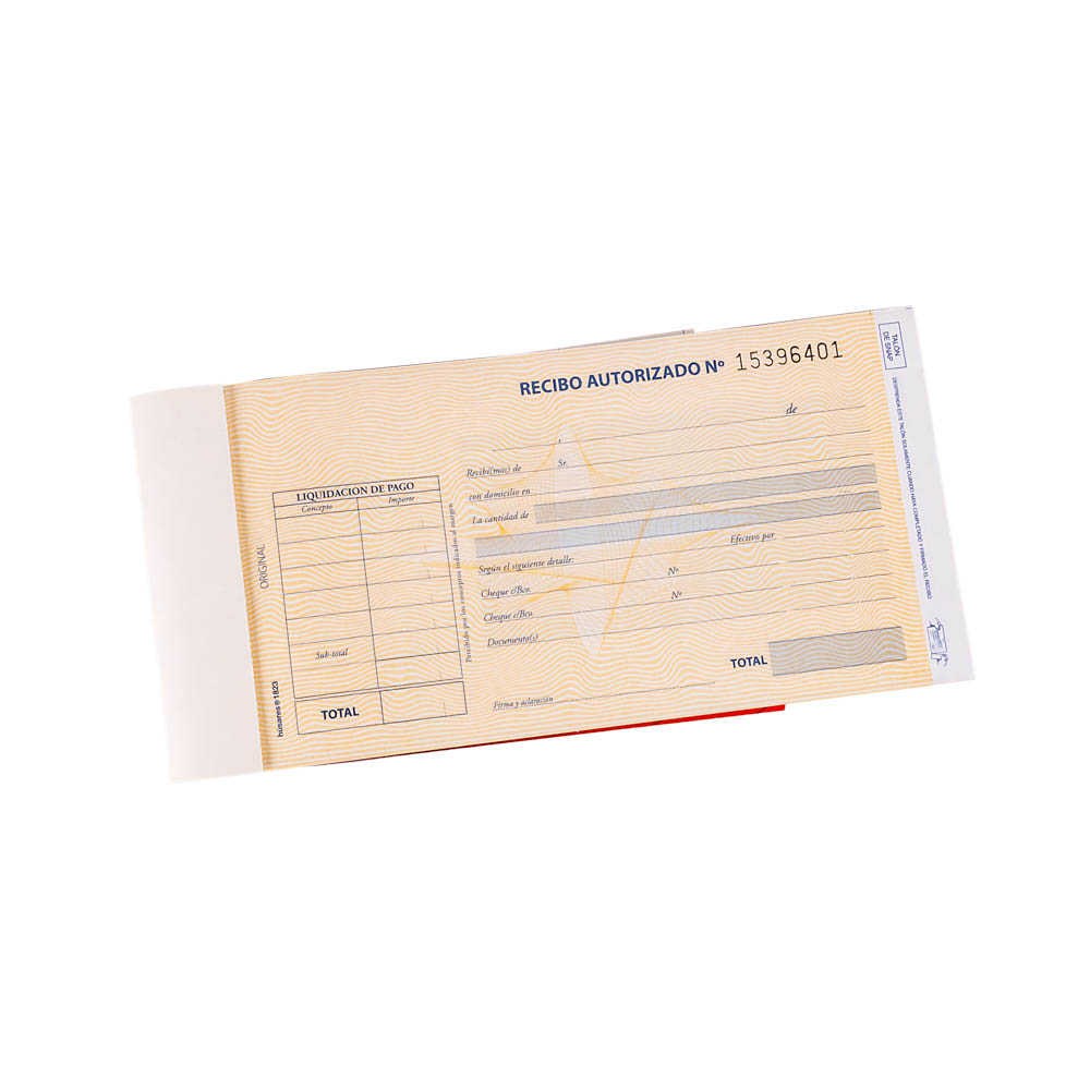 TALONARIO HUSARES RECIBO 21*10CM LIQUIDACION DE PAGO DUPLICADO (1823) *50HJS