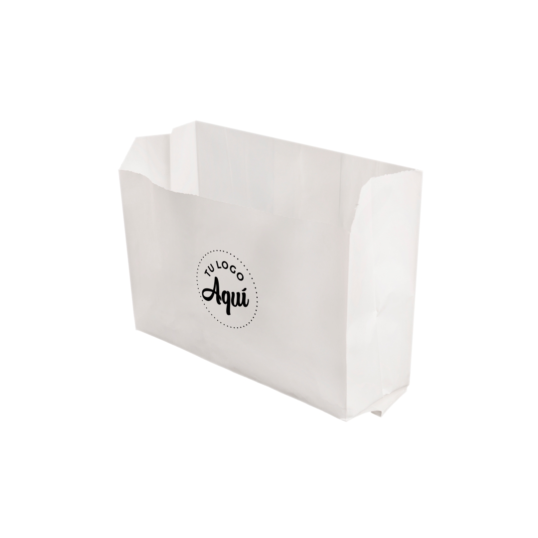 mEP BOLSA HAMBURGUESA BIOXIDO BLANCO PERSONALIZADA (13*5*10CM) X UNIDAD