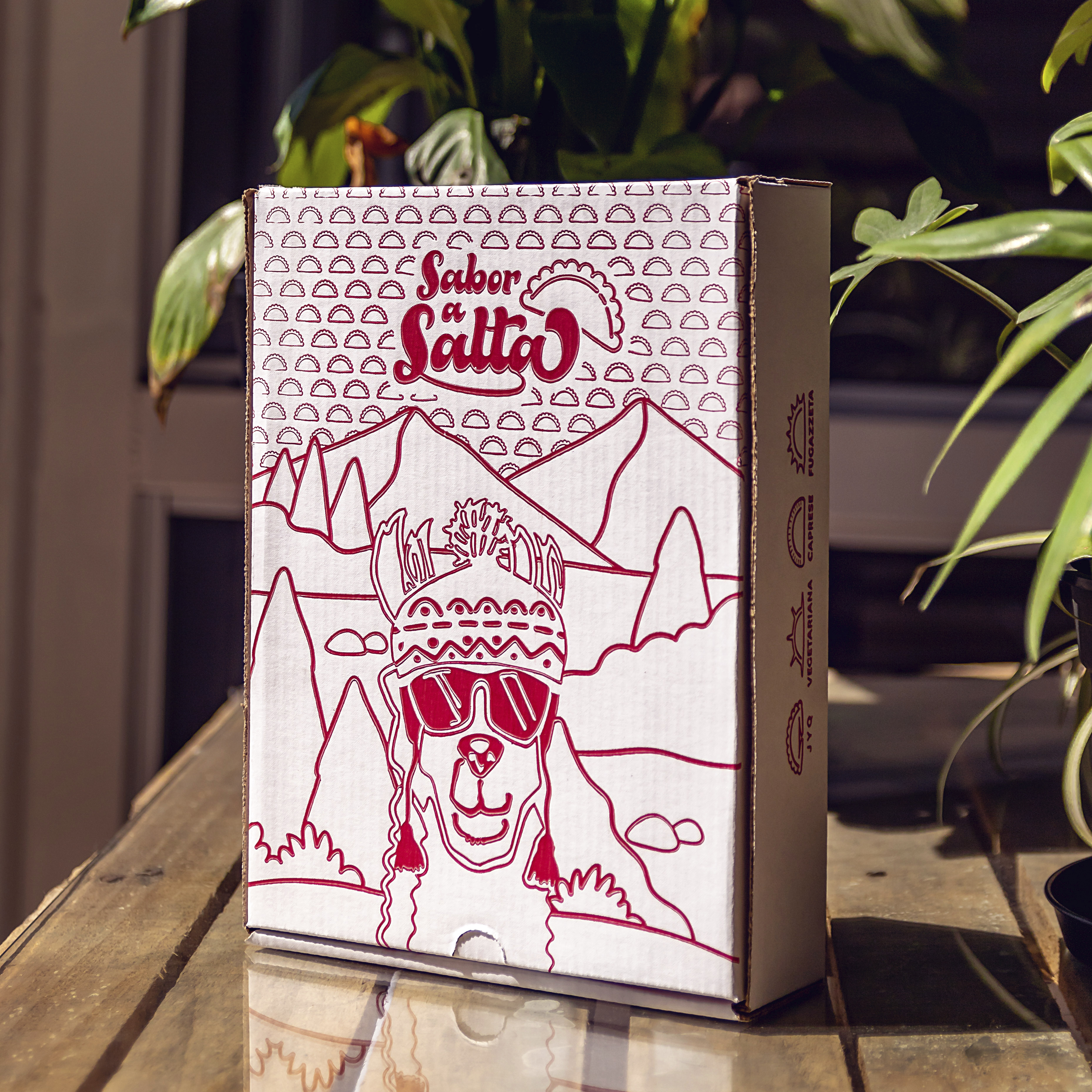 mEP CAJA EMPANADAS CARTON MICRO BLANCO/MARRON PERSONALIZADO 1 DOCENA (20*26.5*6M) X UNIDAD
