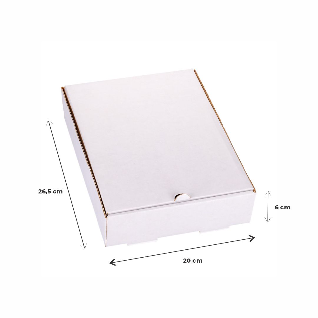 mEP CAJA EMPANADAS CARTON MICRO BLANCO/MARRON PERSONALIZADO 1 DOCENA (20*26.5*6M) X UNIDAD