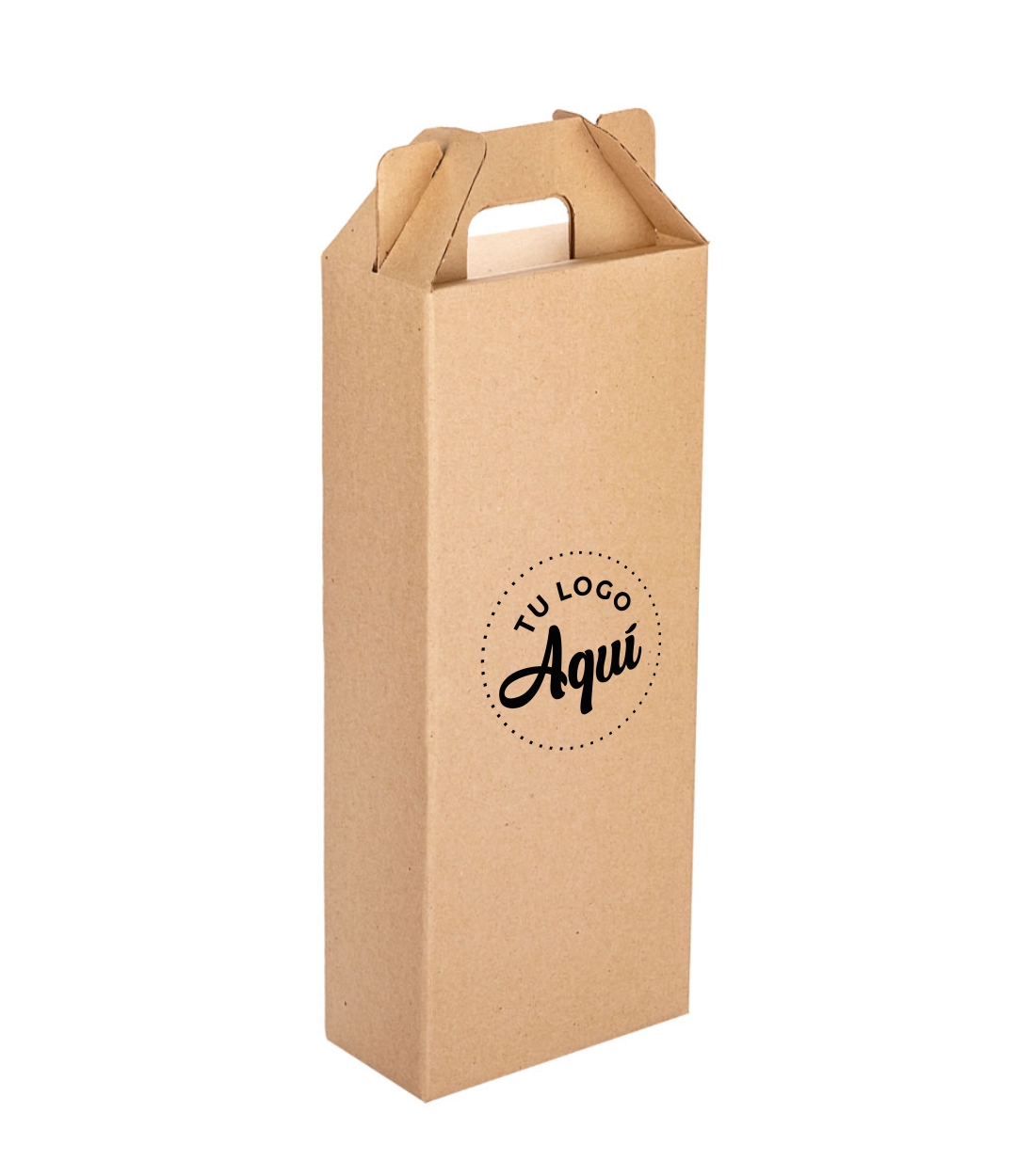 mEP CAJA VINO CARTON MICRO MARRON/MARRON PERSONALIZADO 2 BOTELLAS (8.5*16.5*34CM) X UNIDAD