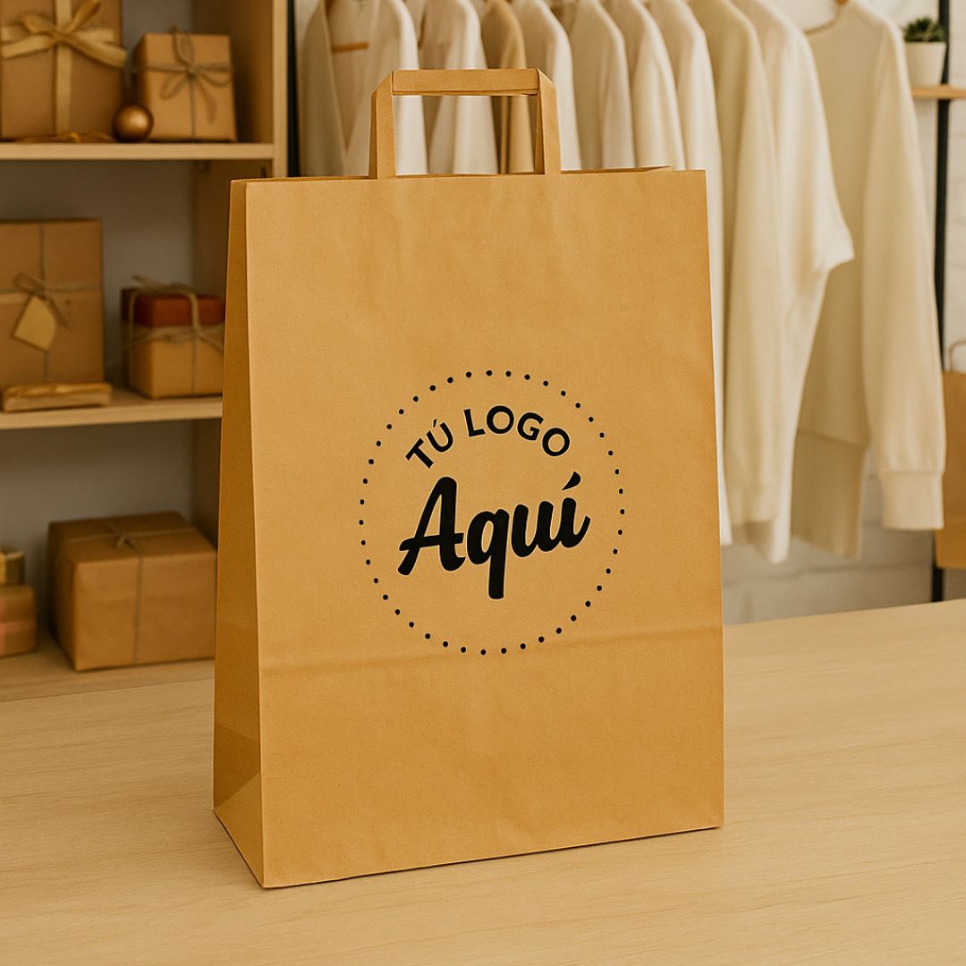 mEP BOLSA BOUTIQUE PAPEL KRAFT PERSONALIZADA 34*17*44CM X UNIDAD