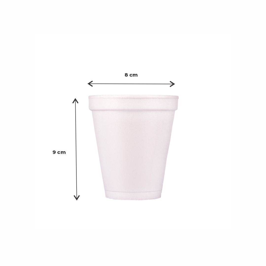 mEP VASO TERMICO TELGOPOR BLANCO PERSONALIZADO 240CC X UNIDAD