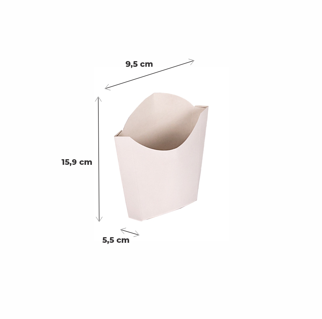 mEP CAJA PAPAS FRITAS TIPO SOBRE BLANCA PERSONALIZADO GRANDE BIOHZ (15.5*9.5*5.5CM) X UNIDAD