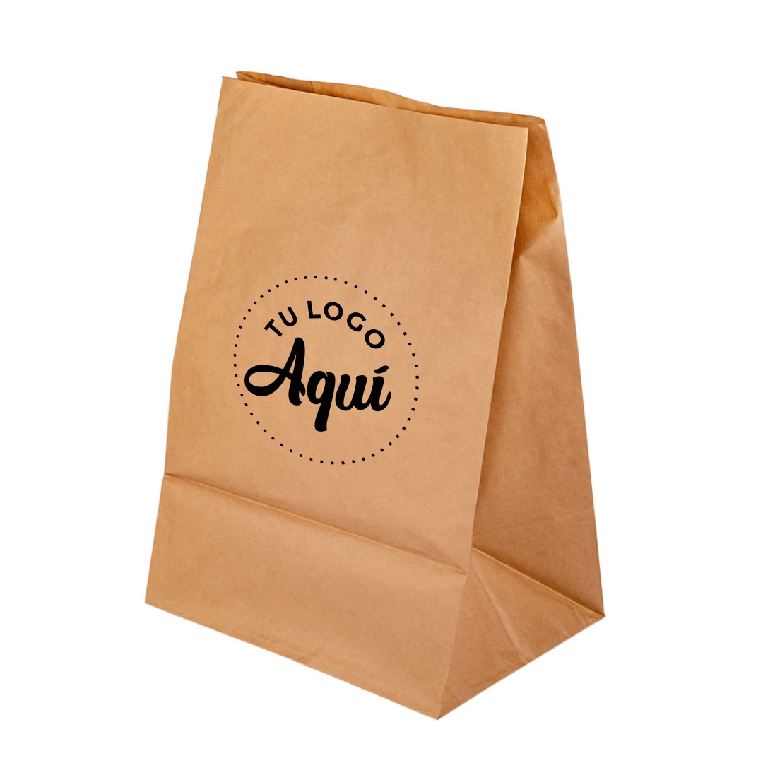 mEP BOLSA DELIVERY PAPEL KRAFT PERSONALIZADA FONDO CUADRADO Nº7 (26*12.5*37.5CM) X UNIDAD
