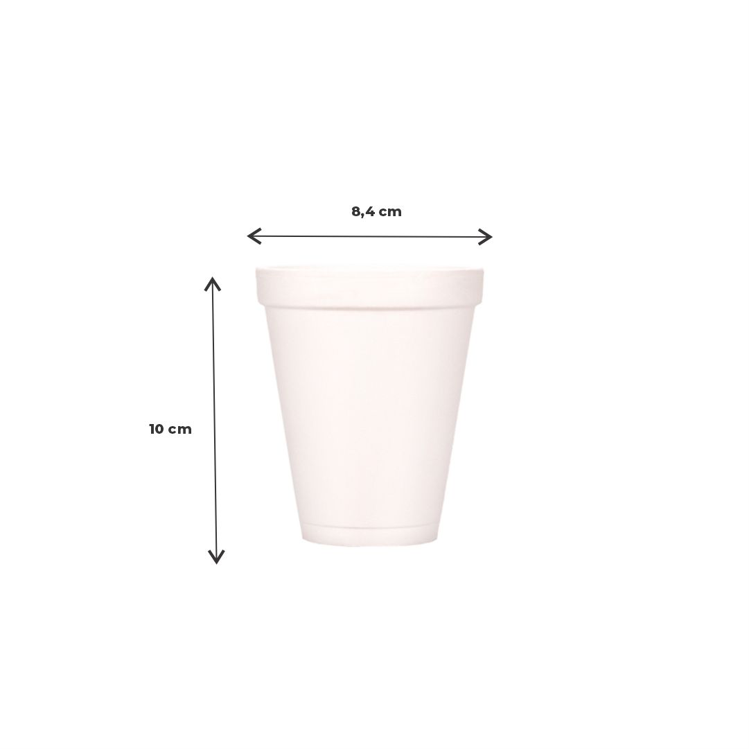 mEP VASO TERMICO TELGOPOR BLANCO PERSONALIZADO 300CC X UNIDAD