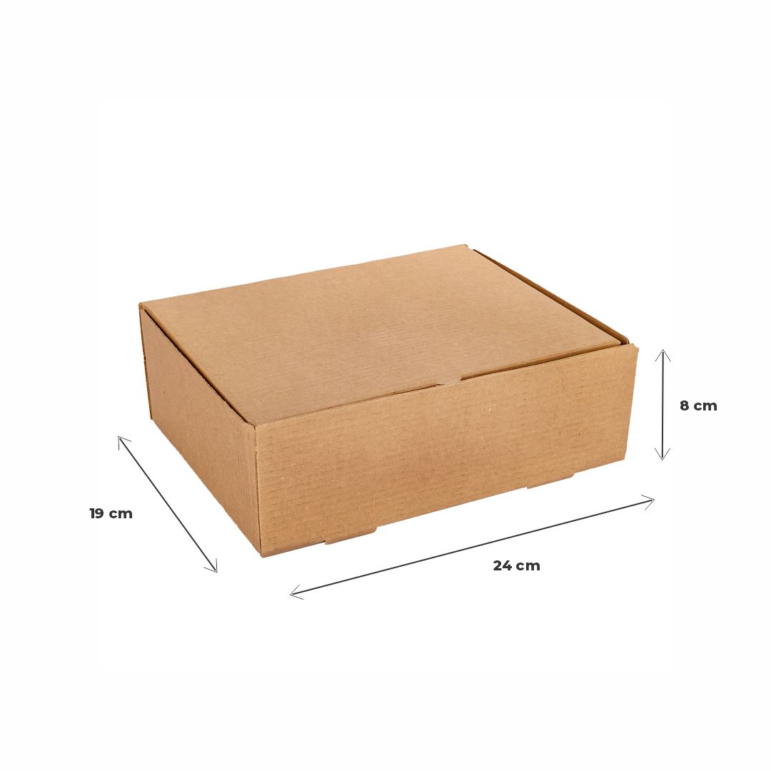 CAJA MICRO CARTON MARRON/MARRON (19*24*8CM) (1/2 DOC.EMPANADAS ESPECIAL) *100UNID.