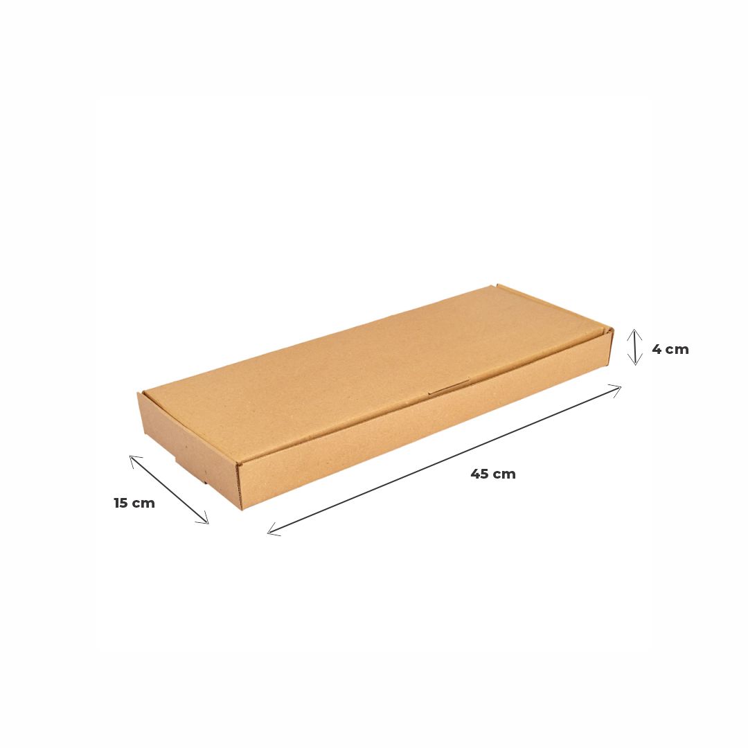 CAJA MICRO CARTON MARRON/MARRON (15*45*4CM) (MILANESA) *100UNID