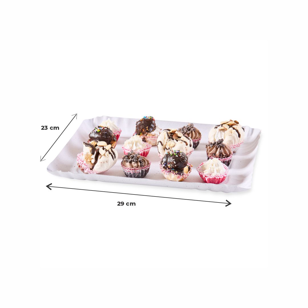 BANDEJA CARTON RECTANGULAR BLANCA Nº6 (23*29CM) *100UNID