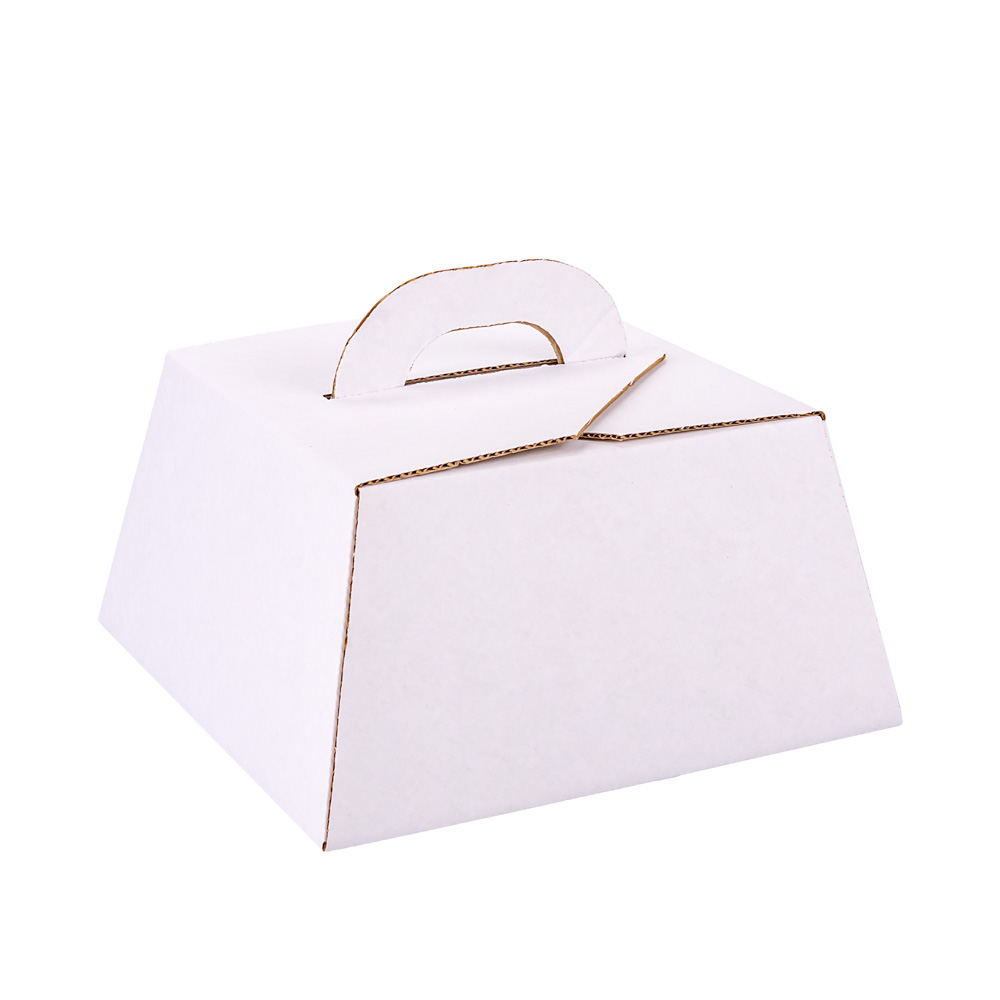 ESTUCHE TORTA CARTON MICRO BLANCO/MARRON (23*23*12CM) *UNID