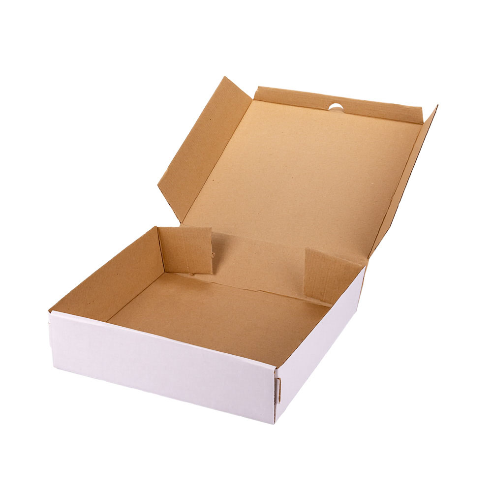 CAJA PIZZA MICRO BLANCO/MARRON.DOBLE PIZZA (31.5*32*8CM) *100UNID