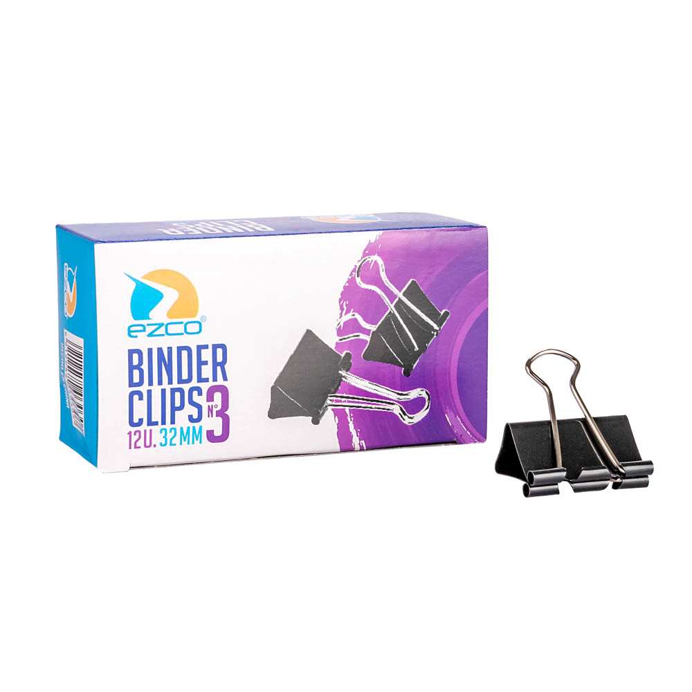 PINZA BINDER EZCO Nº3 NEGRA 32MM *12UNID