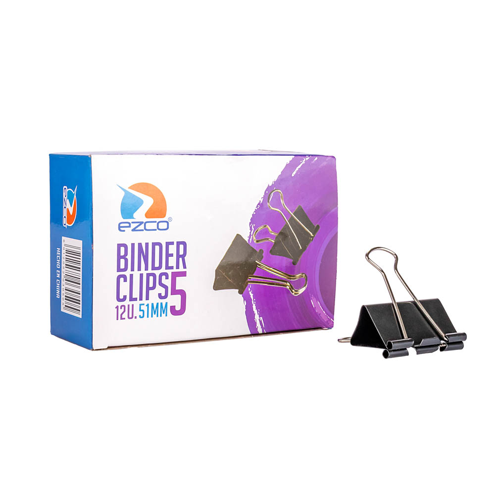 PINZA BINDER EZCO Nº5 NEGRA 51MM *12UNID