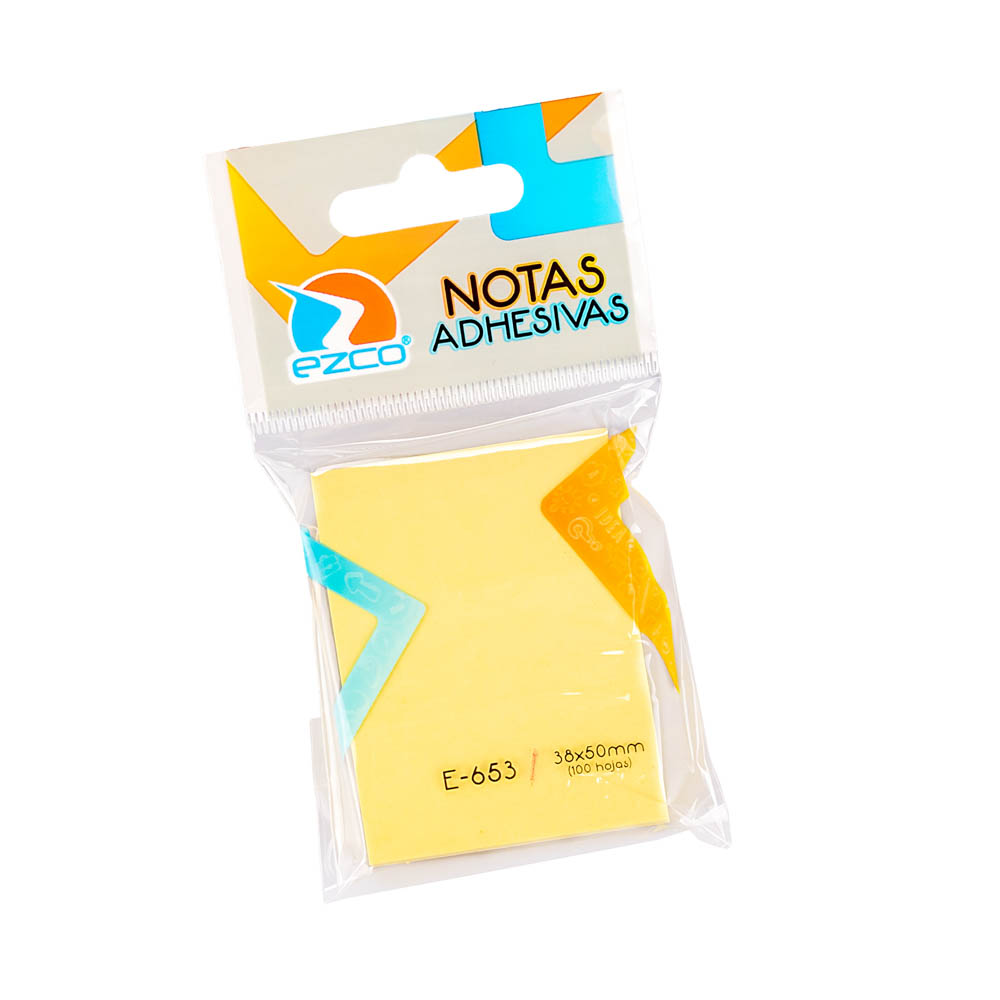 NOTAS ADHESIVAS EZCO AMARILLAS 38*50MM (E653) *100HOJAS