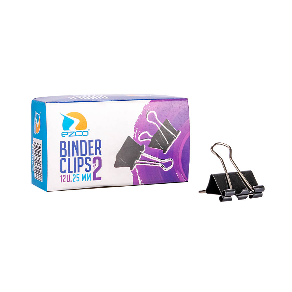 PINZA BINDER EZCO Nº2 NEGRA 25MM *12UNID
