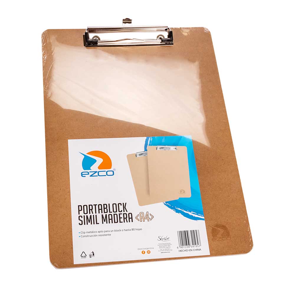 PORTABLOCK EZCO SIMIL MADERA A4 (23*32CM) *UNID