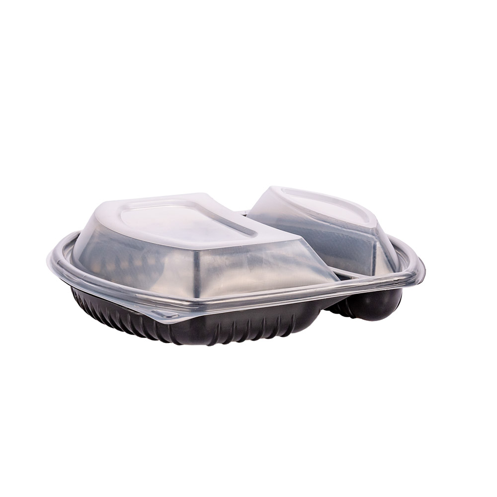 BANDEJA MICRO COTNYL NEGRA C/2 CAVIDADES (20*22*3CM) (CAT2 NE) *50UNID