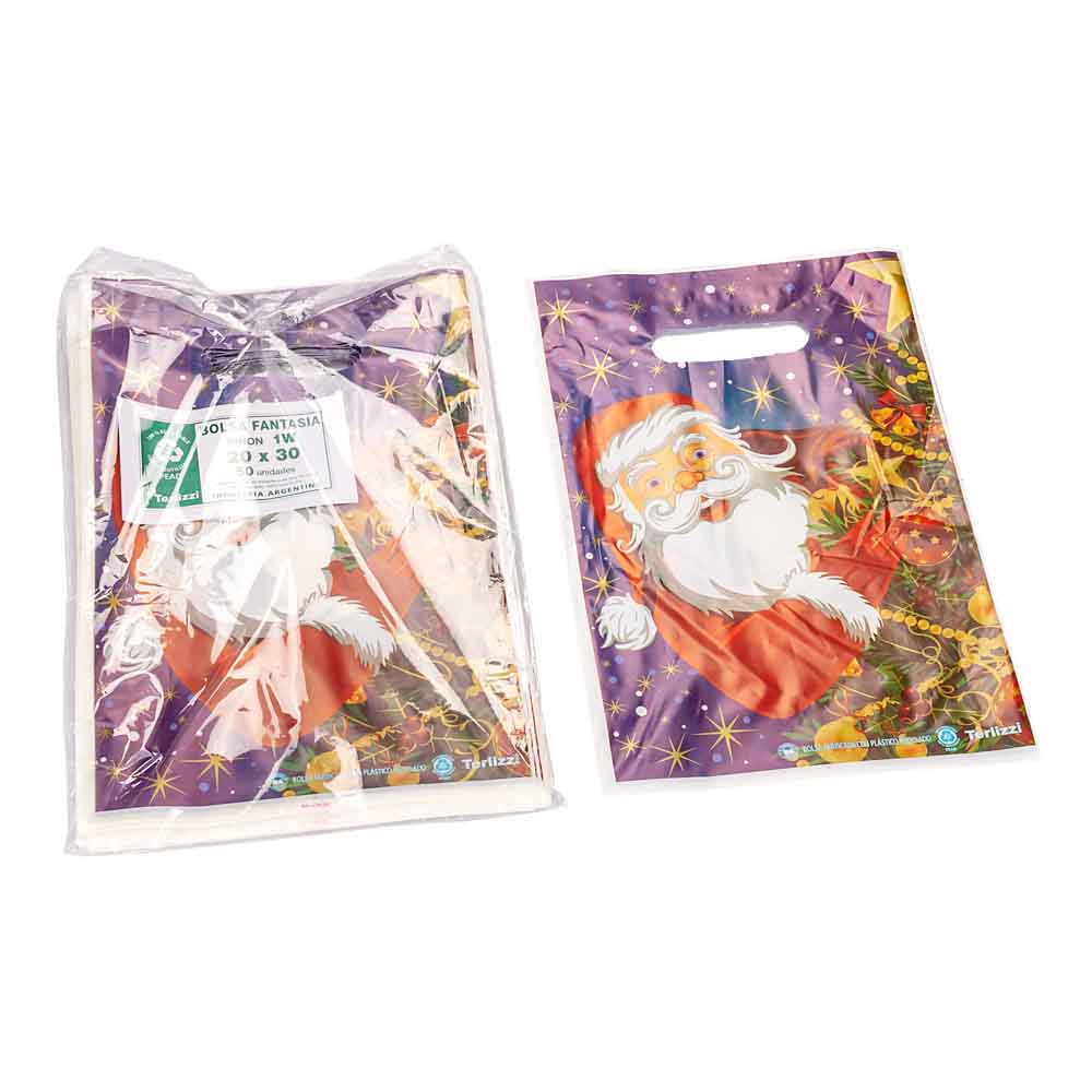 BOLSAS RIÑON NAVIDAD TERLIZZI 20*30CM POLIETILENO STD PAQ.*50UNID
