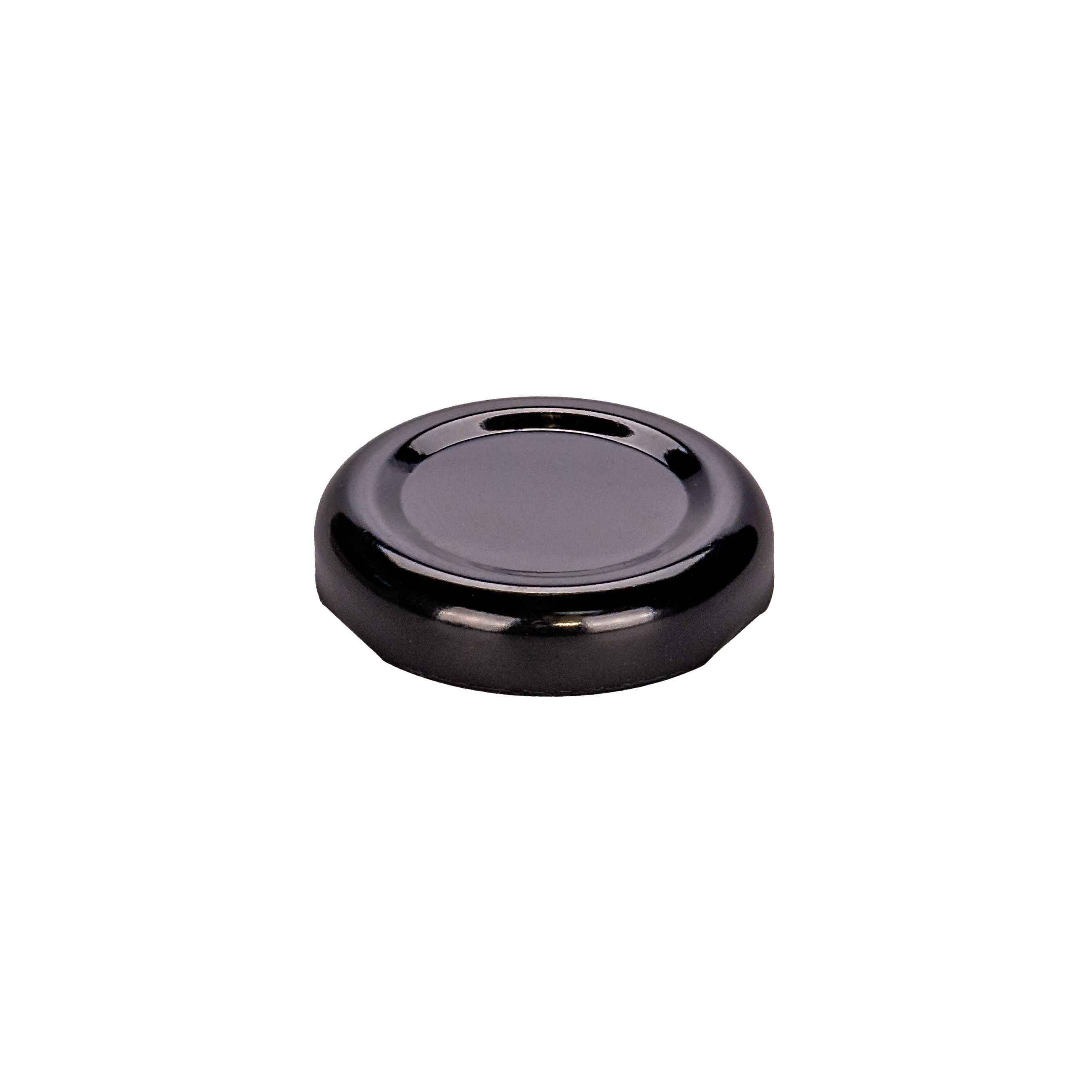 TAPA BOTELLA VIDRIO JUGO 38MM AXIAL NEGRA (METAL) PACK *20UNID