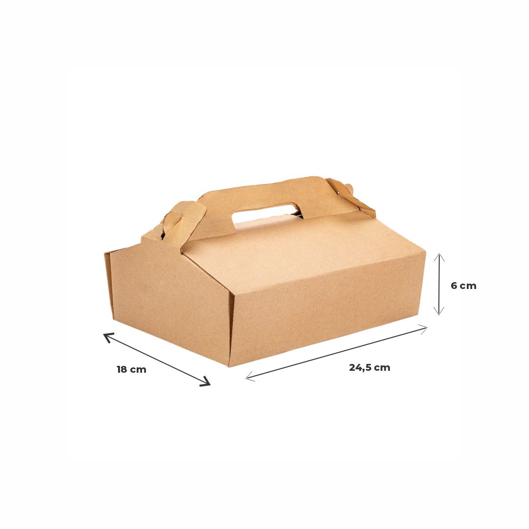 CAJA MALETIN CHICO CARTON MICRO MARRON/MARRON (18*24.5*6CM) *100UNID.