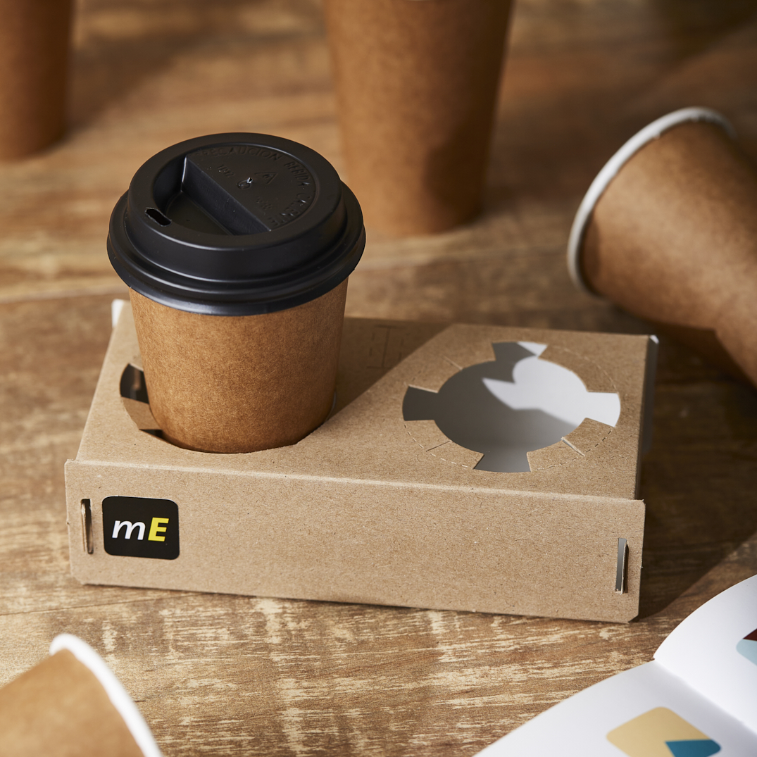 PORTAVASOS BASE CARTULINA PARA 2 VASOS CAFE MEDORO (18*9*5CM) (CPV001) *50UNID