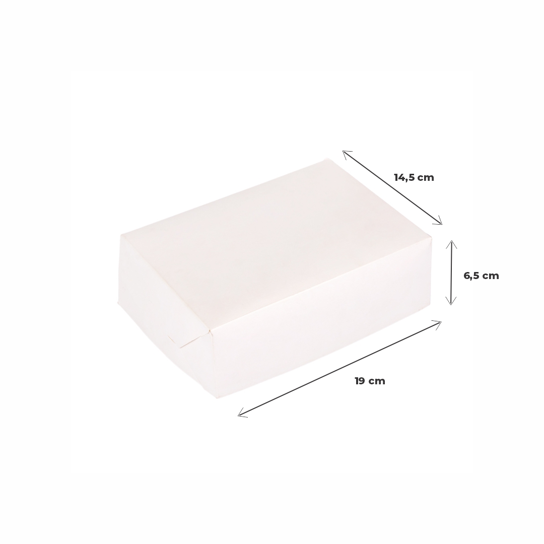 CAJA CARTULINA BLANCA 1/2 DOC FACTURAS (19X14.5X6.5CM) mE *25UNID