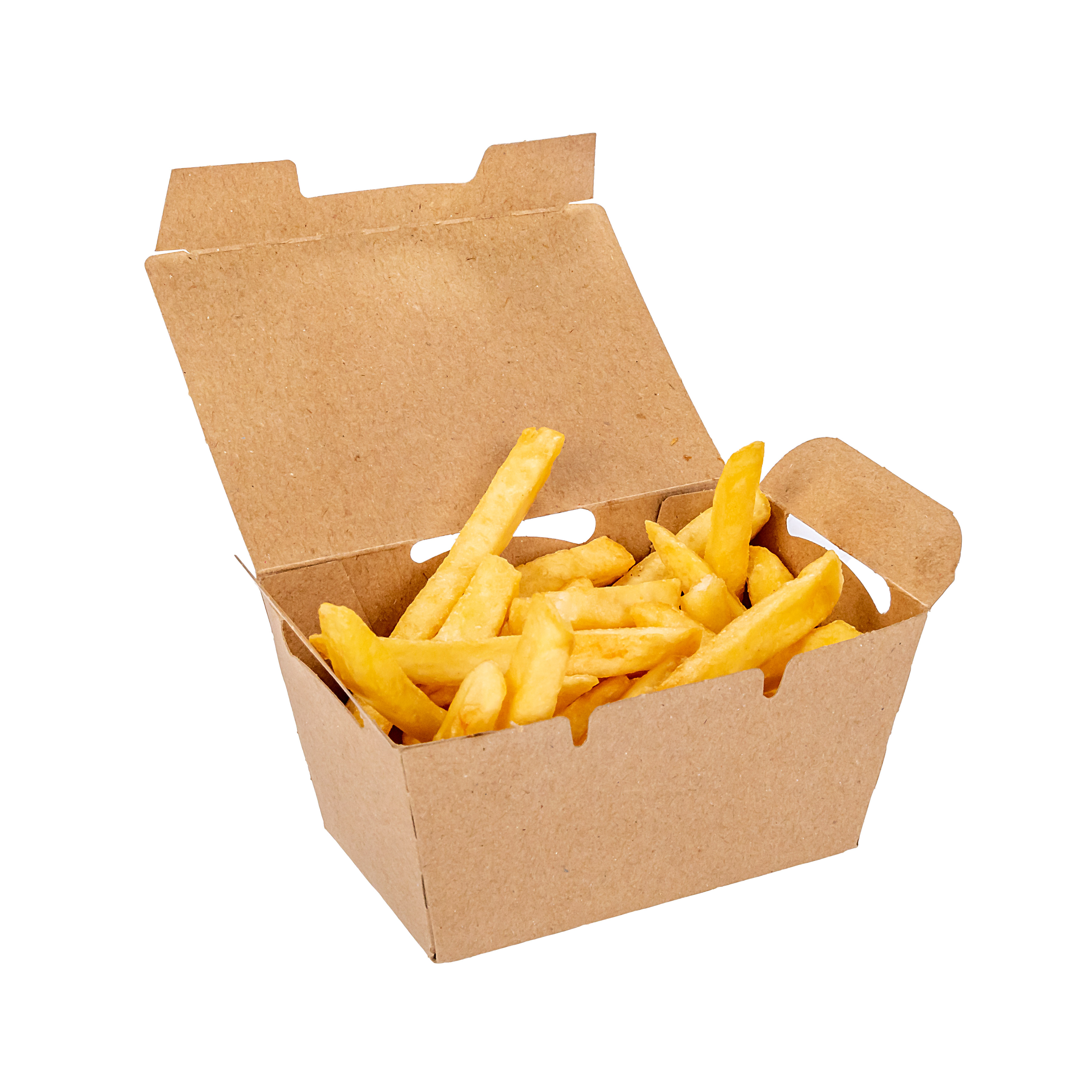 CAJA DELIVERY BIOHZ PAPAS FRITAS REGULAR CON TAPA (12.2*8*6CM) *150UNID