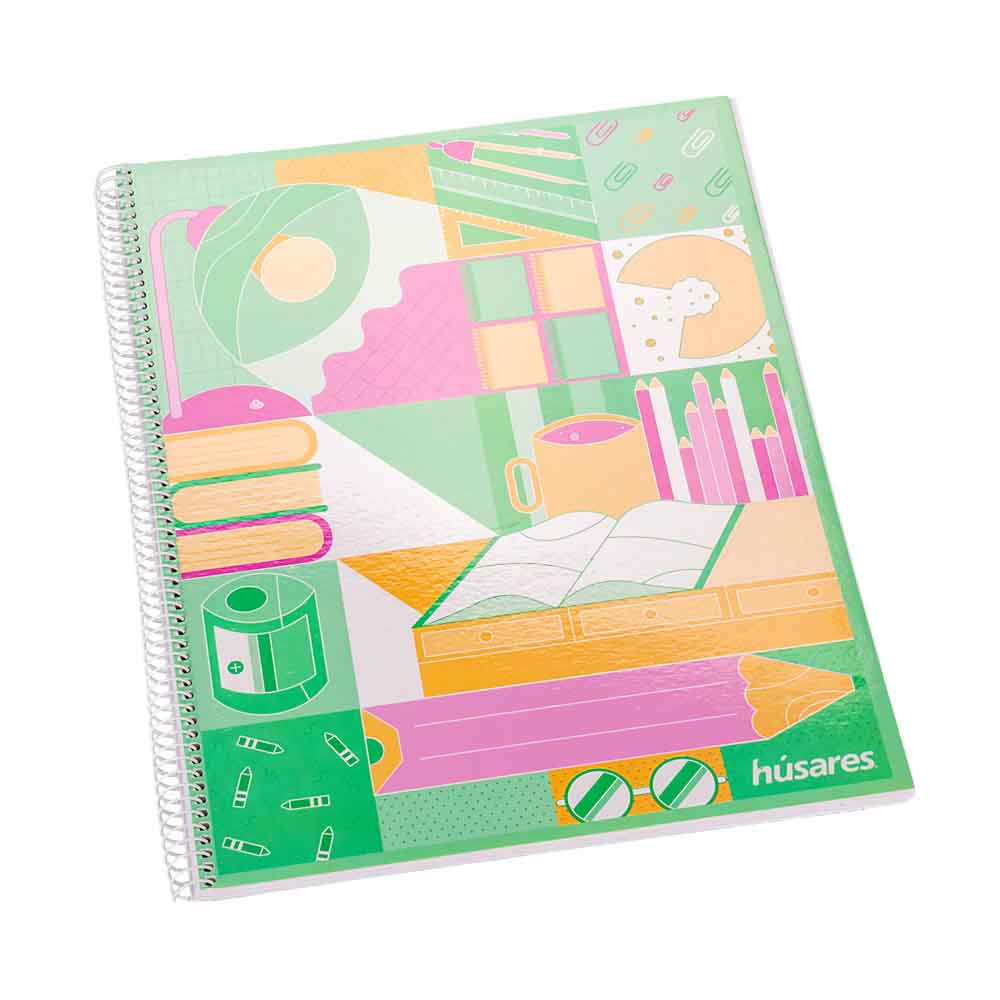 CUADERNO ESPIRAL TAPA FLEXIBLE HUSARES (21*29.7CM) (80 HOJAS) CUADRO *UNID