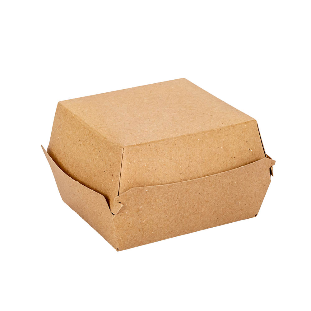 CAJA DELIVERY BIOHZ HAMBURGUESA MARRON.MEDIANA (9.3*8.4*7CM) *120UNID.