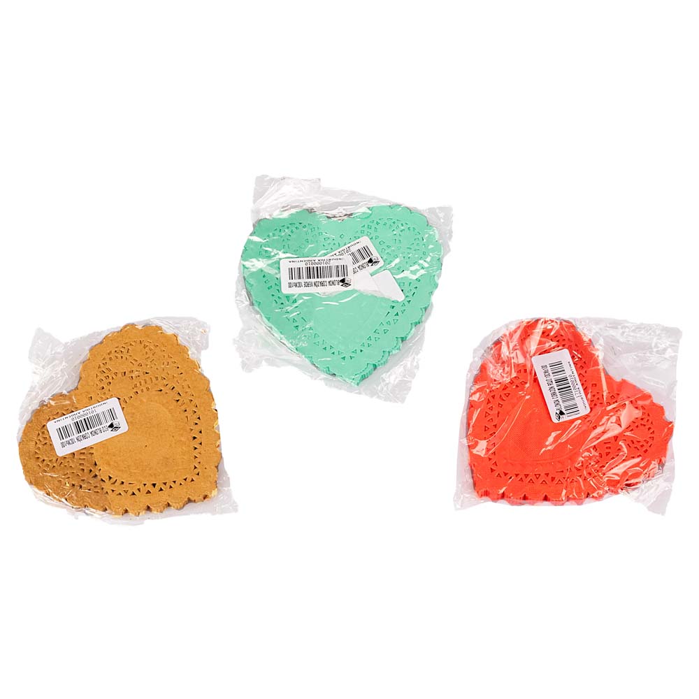 BLONDAS PAPEL.COLOR PLENO CORAZON 10CM *100UNID