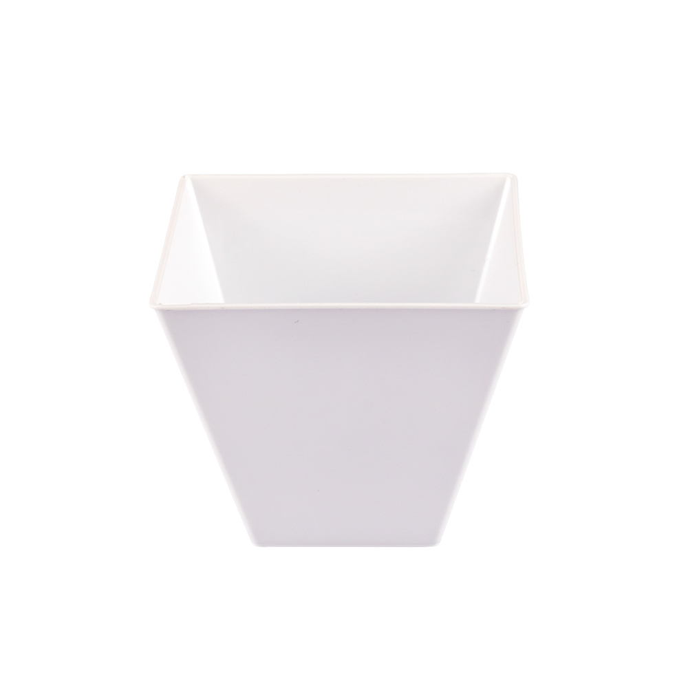 COPA PETITE CUADRADA PLASTICA BLANCA (5*5*4CM) BLISTER *24UNID.